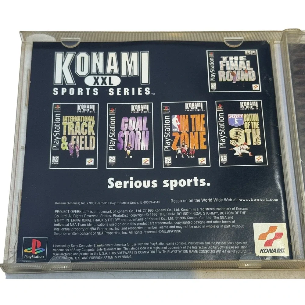 Project Overkill Sony PlayStation 1 PS1 1996 Konami SLUS-00045 Retro Game